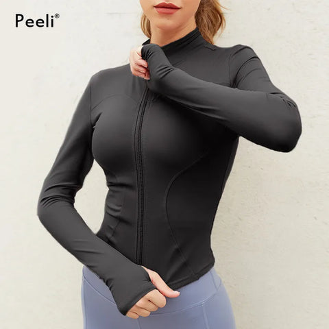 Peeli Long Sleeve Sports Jacket Women Zip