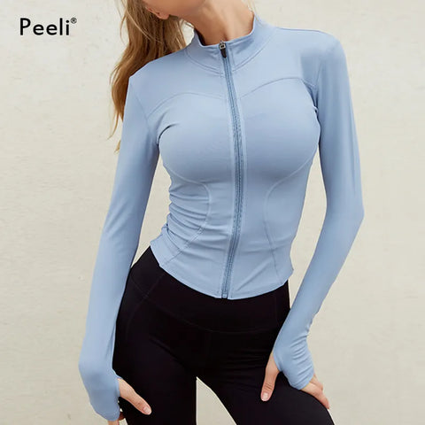 Peeli Long Sleeve Sports Jacket Women Zip