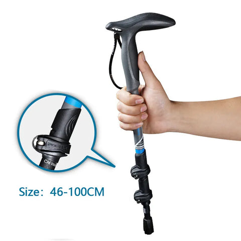 Carbon Fibers Short Walking Stick T-handle