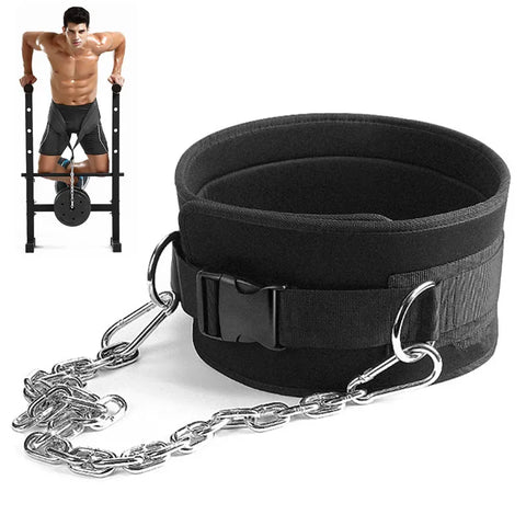 Weight Lifting Dip Belt with Chain