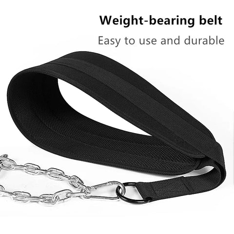 Weight Lifting Dip Belt with Chain