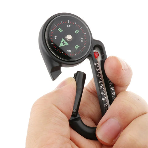 2in1 Mini Portable Compass and Thermometer Carabiner