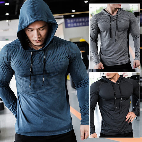 Mens Fitness Tracksuit Running Sport Hoodie