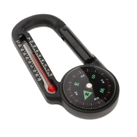 2in1 Mini Portable Compass and Thermometer Carabiner