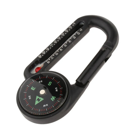 2in1 Mini Portable Compass and Thermometer Carabiner